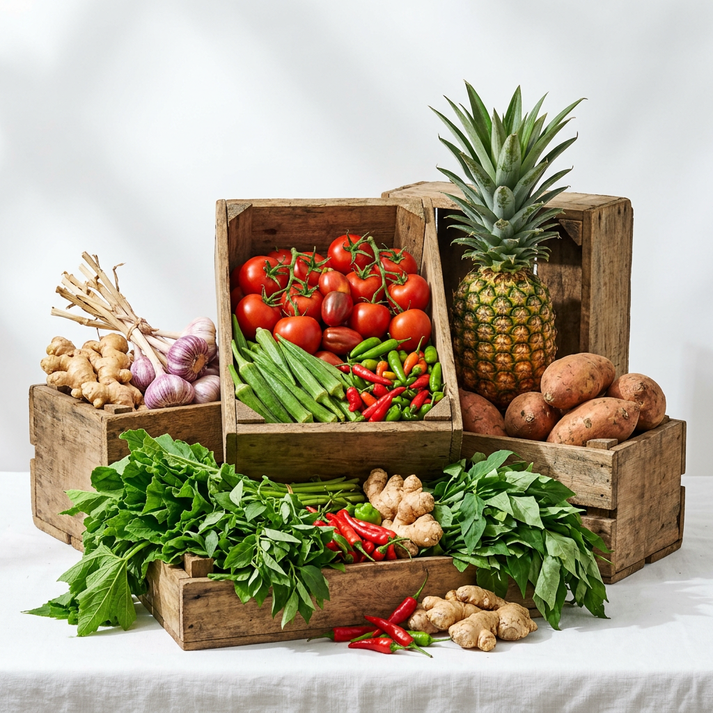 Assortment of fresh agricultural commodities